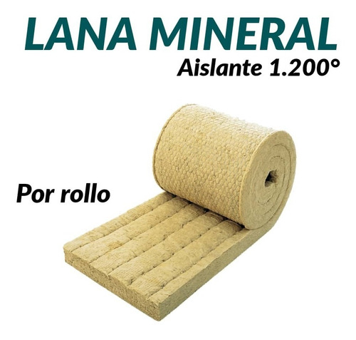 Lana Mineral Aislante Temperatura Máx. 1200 Grados Por Rollo