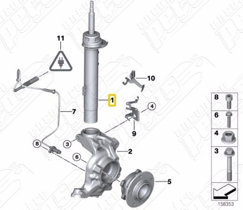 Amortecedor Dianteiro Bmw X1 2.0 18i Top 24v 4x2 2010-2013