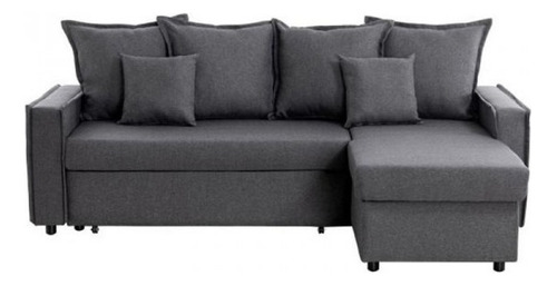 Brisbane Sofacama Estilo Minimalista Tela Color Gris Oscuro Diseño De La Tela Lino