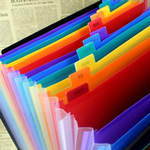 Expansão De Pastas De Arquivos Rainbow Color Accordion A4 24