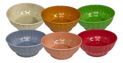 Set De Bowl Plastico Colombraro Colores Surtidos 16cm X6