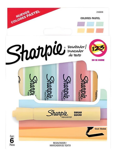 Resaltadores Sharpie  X 6 Colores Pastel 2165088 C