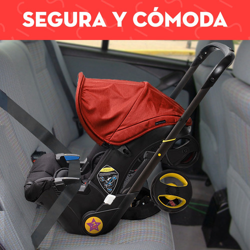 Carriola Convertible Mima2 Con Autoasiento Para Paseo Color Rojo Chasis Negro