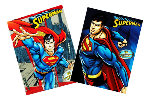 12 Libros Colorea Superman Hombre Acero Super Heroe Pintar 