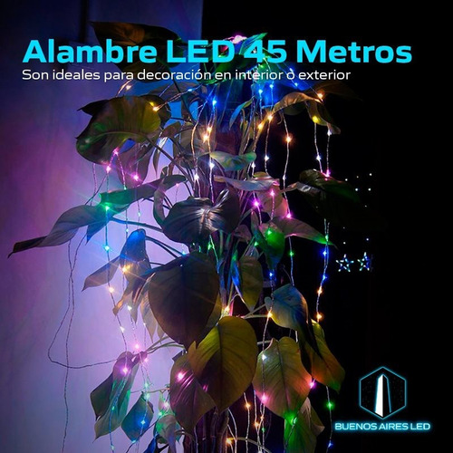 Imagen 5 de 10 de Alambre Luces Led 45 Metros Multicolor Exterior 220v Navidad