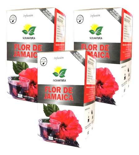  Te Flor De Jamaica Pack 3 100% Natural. Sobres Infusión.