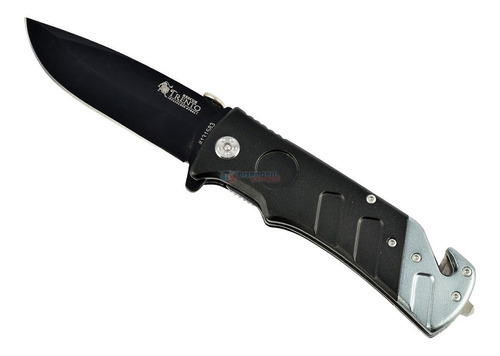Cuchillo táctico negro Rescue Trento, pieza completa