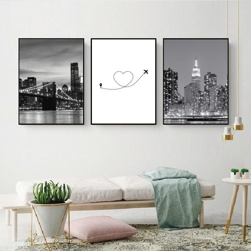Cuadros Trípticos - Set De 3 - New York - Love