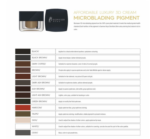 Pigmento Microblading Marca Biomaser Color Maroon