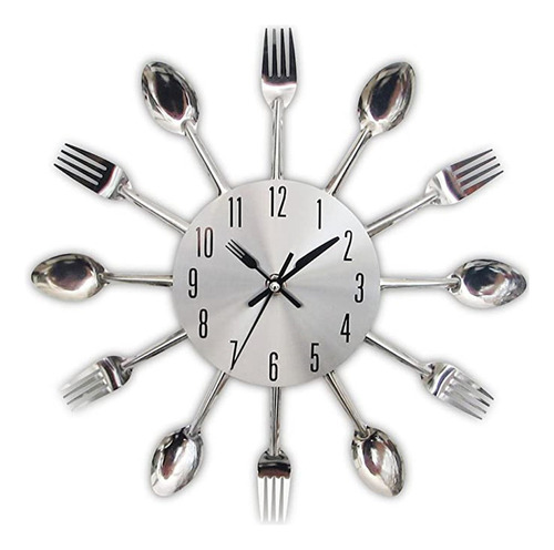 Reloj De Pared De Cocina Con Cucharas Y Tenedores, Gran Deco