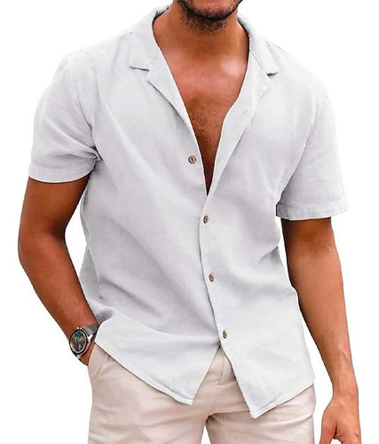 Camisa Lisa En Forma De J Para Hombre, A La Moda, Casual, Co