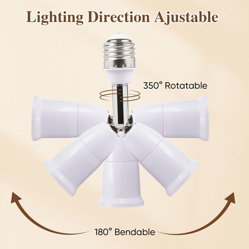 Extensor De Enchufe De Luz E26/e27 De 11 Cm Con Base Mediana