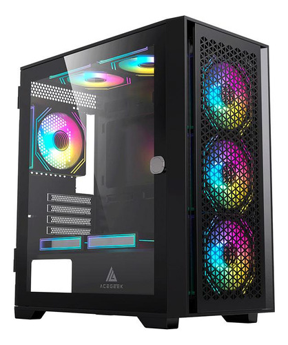 Gabinete Gamer Acegeek Iliad Mini Mid-tower Lat De Vidro Blk