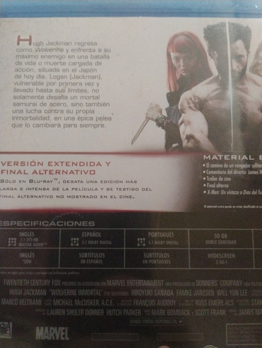 Película Blu-ray Wolverine Inmortal Versión Extendida Nueva