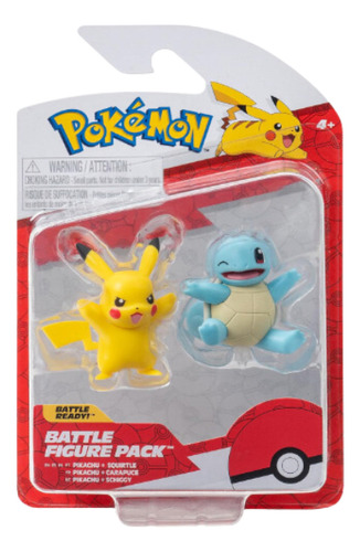 Pokemon Battle Ready! Set 2 Figuras Pikachu + Squirtle