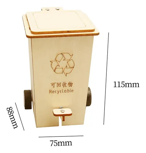 Flip Trash Can Wood Science Project Kits De Reciclable