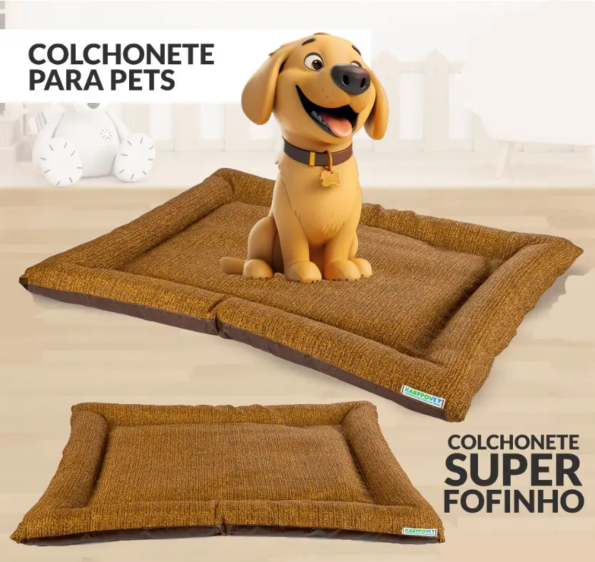 Colchonete Pet Cachorro E Gato Karppovet Luxo Cama Caminha M Cor Marrom