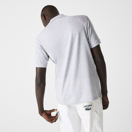 Polo Lacoste Mangas Cortas Clásica Gris Para Hombre