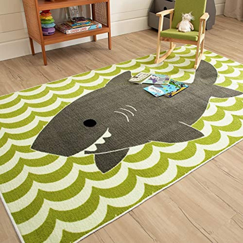 Mohawk Home Aurora Smiling Shark Striped Waves Náutico Impre