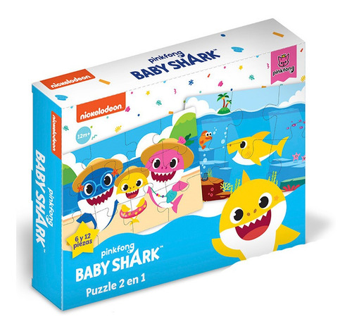 Imagen 1 de 3 de Baby Shark Puzzle 2 En 1 Rompecabeza 6 Y 12 Pzas Bbs102 Full