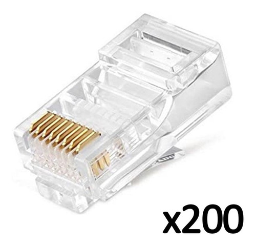 Conectores De Redes Rj45 Utp Cat5e Paquete De 200 Unidades