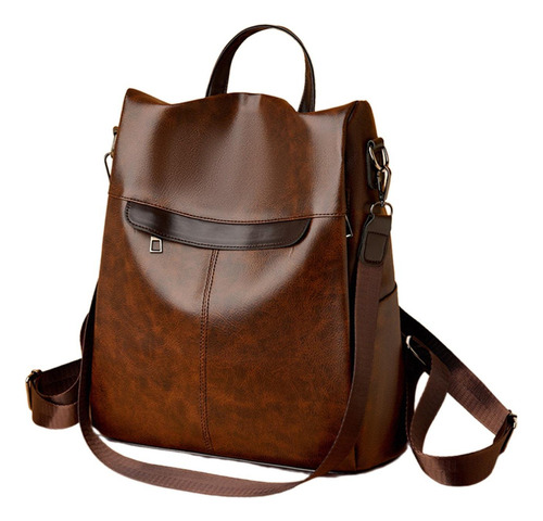 Mochila De Viaje Mochila De Cuero Pu Impermeable Con Correa