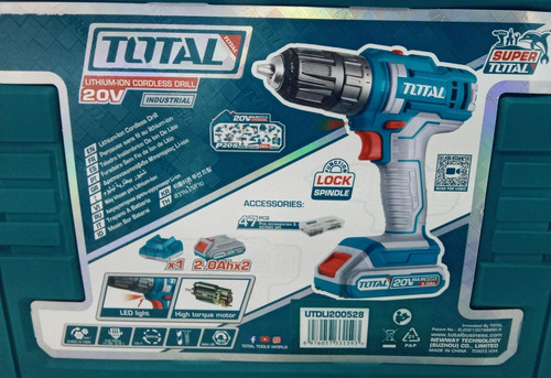 Taladro Inalámbrico Atornillador + Kit Mechas Y 2 Baterías