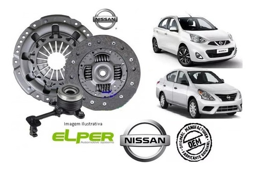 Kit Embreagem Nissan Versa 1.0 12v  2014 2015 2016 + Atuador