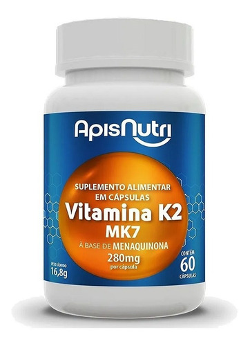 Vitamina K2 Mk7 130mcg 60 Cápsulas Lançamento 200% Max.1/dia