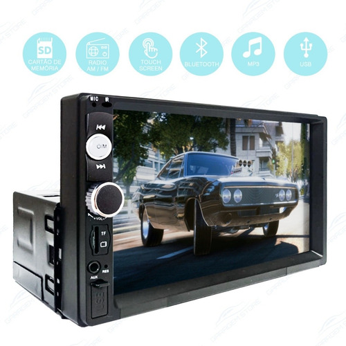 Imagem 2 de 10 de Multimídia Slim Encaixe 1 Din Mp5 Universal C/ Câmera De Ré