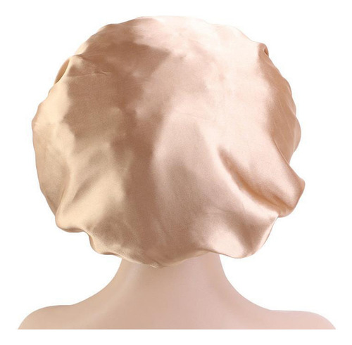 Gorro De Seda Satinado Con Banda Elástica Reversible Caqui