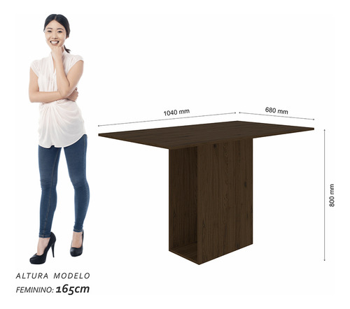 Mesa Com 4 Cadeiras Sala De Jantar Samoa Imbu/preto- M A Cor Marrom Desenho do tecido das cadeiras Liso
