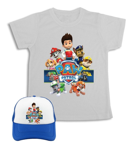 Paw Patrol Camiseta + Gorra  Combo Para Niños