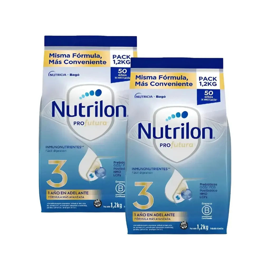 Leche en polvo sin TACC Nutrilon Profutura 3 Pouch 1.2kg (2 UNIDADES)