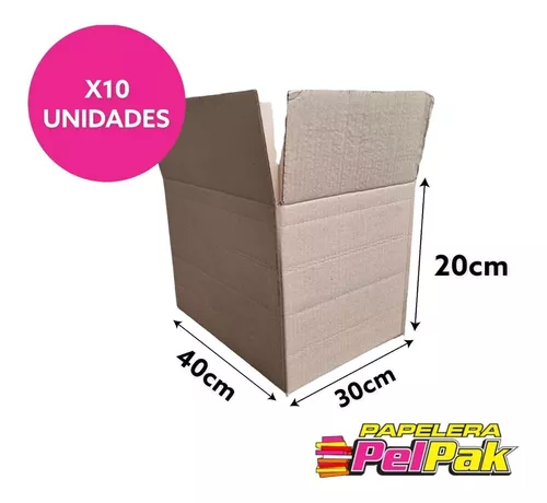 Caja Carton Embalaje 40x30x20 Mudanza Reforzada 10 Unidades