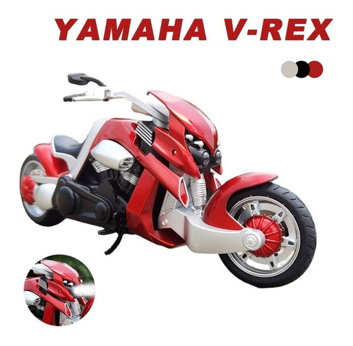 Yamaha Tiranosaurio V-rex 1:12 Metal Moto Con Luz Y Sonido