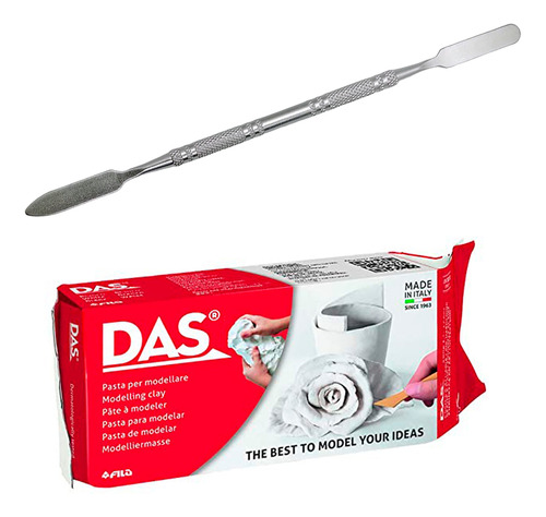 Imagen 1 de 7 de Pasta Ceramica Fria Das Blanca 1kg Sin Horno Con Espatula