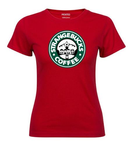 Polera Mujer Estampado Stranger Coffee