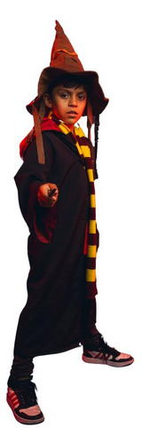 Disfraz Harry Potter Tunica Varita Bufanda Gryffindor Niño