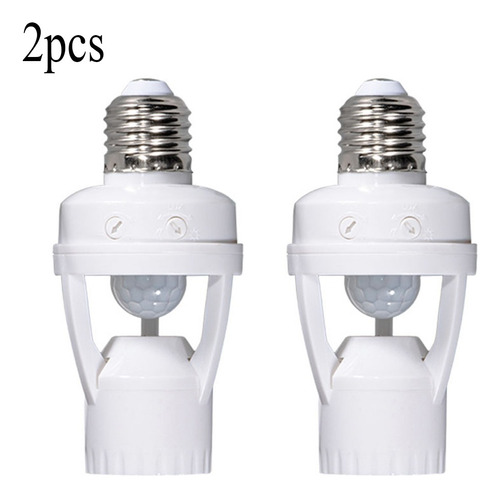 2 Porta Lámpara Sensor De Movimiento 360° Grados Socket