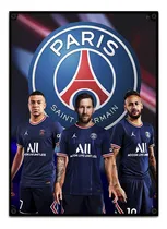 Comprar #731 - Cuadro 30 X 40 Lionel Messi Paris Psg Neymar Mbappé