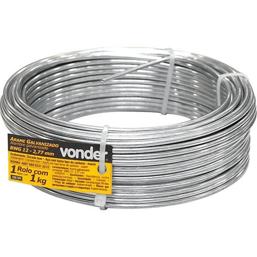 Arame Galvanizado Comercial 2,77mm 01kg Bwg12 Vonder