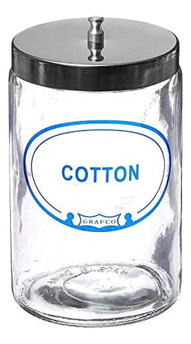 3454a C Grafco Cotton Labeled Glass Sundry Jar With Li