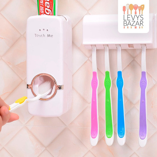Imagen 9 de 10 de Porta Cepillo 2 En 1 Dispenser Pasta Dental Soporte Touch Me