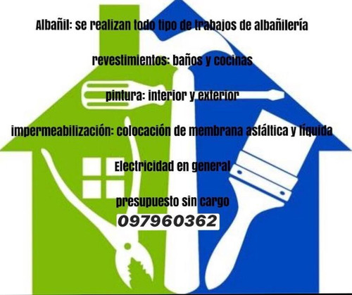 Imagen 1 de 10 de Reformas En General,trabajos De Albañilería ,pinturas,