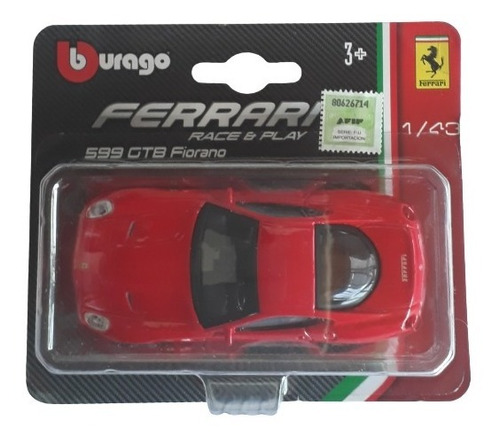 Ferrari 599 Gtb Fiorano Burago 1/43 Race & Play Auto Escala