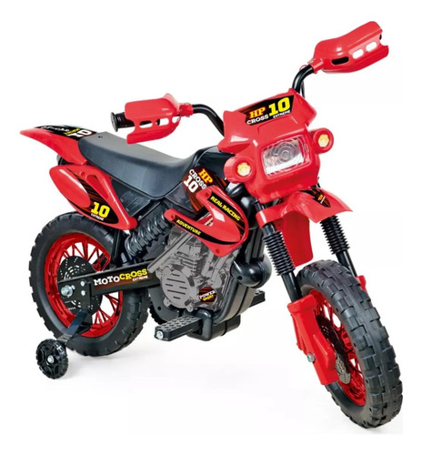 Moto Elétrica Infantil Motocross 6v Recarregável Resistente Cor Vermelho