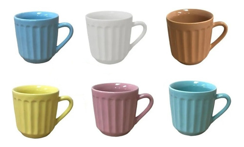 Jogo Xícaras/canecas Caneladas 150 Ml - Cantinho Do Café/chá