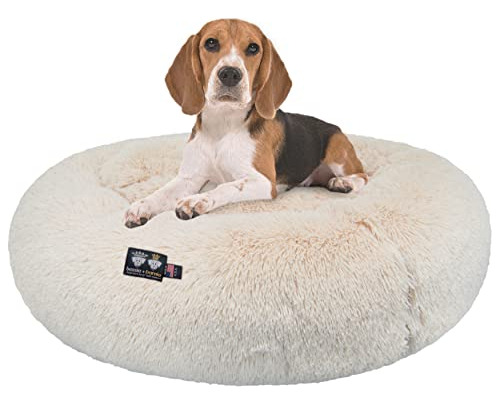 Bessie And Barnie Snuggle - Cama Para Perro  Puf De Tela Ex