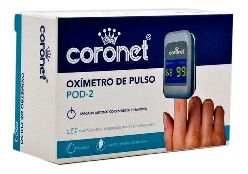 Imagen 1 de 6 de Oximetro Saturometro De Pulso Coronet - Adulto Y Pediatrico